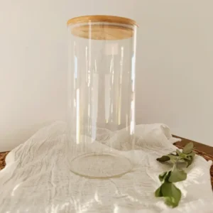 Frasc De Vidrio Tapa Bamboo Hermetico - FRASCO 1400ML