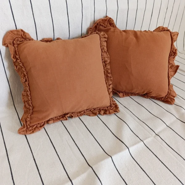 Funda de almohadón tusor Tostado 50x50 cm.