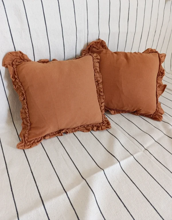 Funda de almohadón tusor Tostado 50x50 cm.
