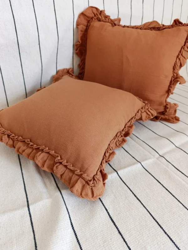 Funda de almohadón tusor Tostado 50x50 cm.