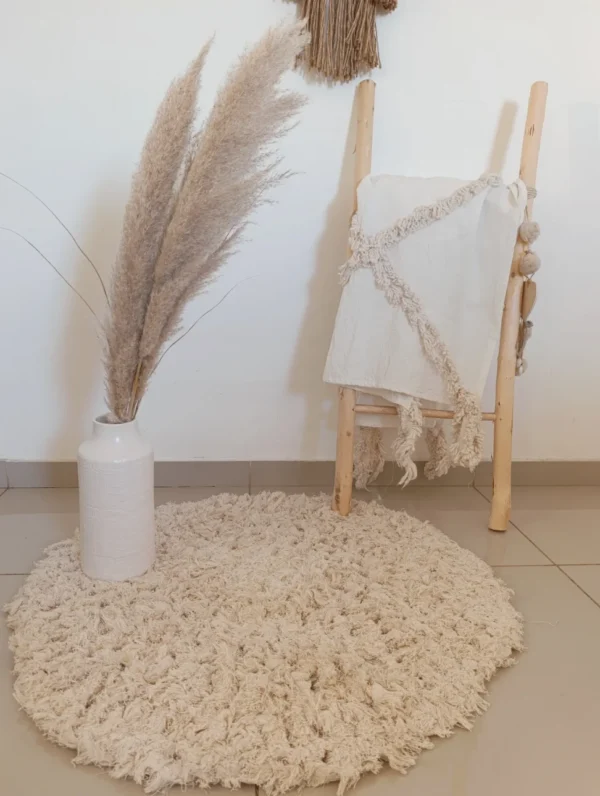 Alfombra Algodón Rustica redonda 80cm diámetro