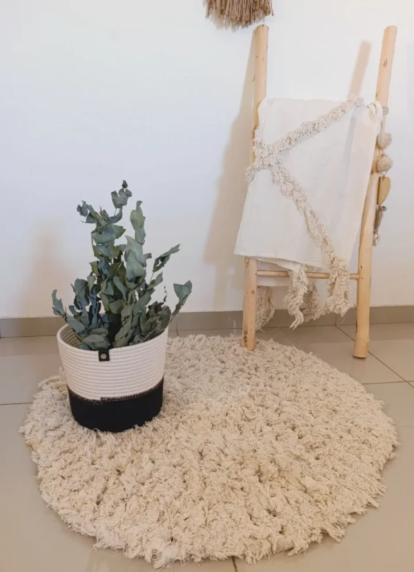 Alfombra Algodón Rustica redonda 80cm diámetro