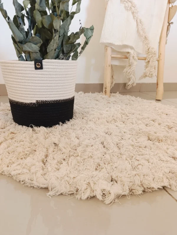 Alfombra Algodón Rustica redonda 80cm diámetro