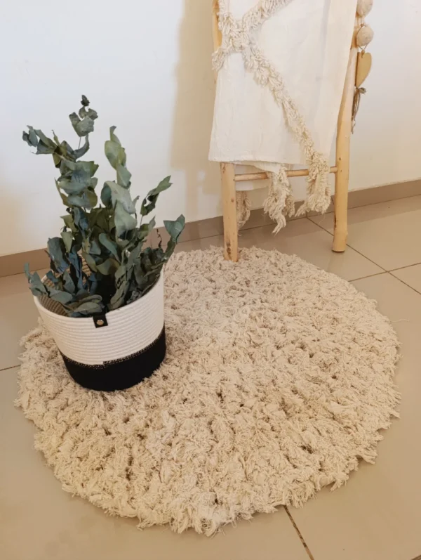 Alfombra Algodón Rustica redonda 80cm diámetro