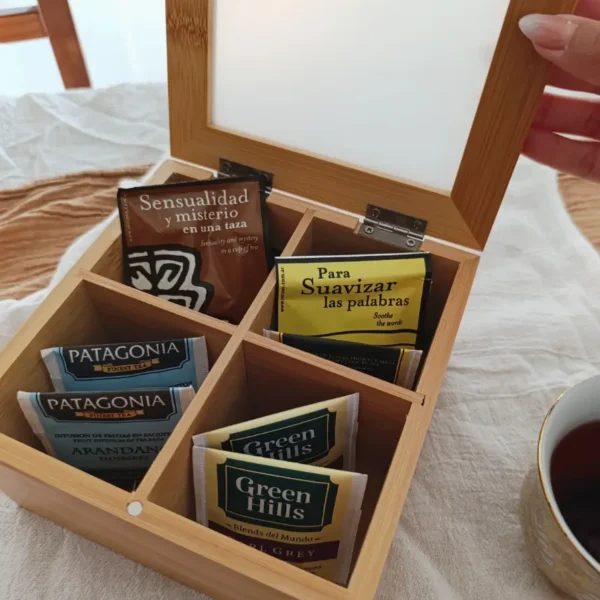 Caja de Te madera 4 divisiones
