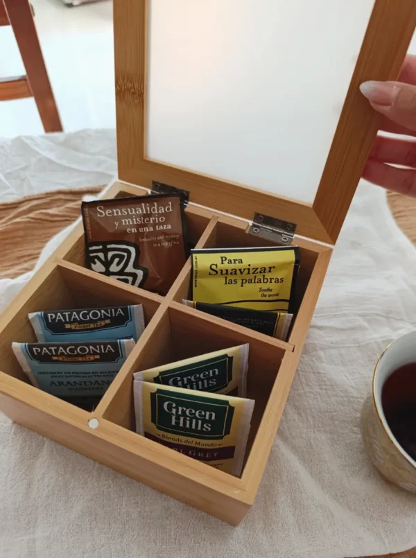 Caja de Te madera 4 divisiones
