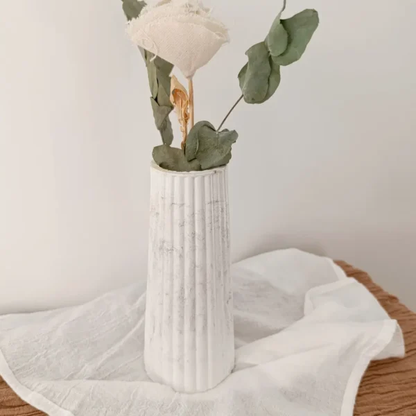 Florero Marmolado Gris 18x8