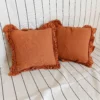 Funda de almohadón tusor Tostado 50x50 cm.
