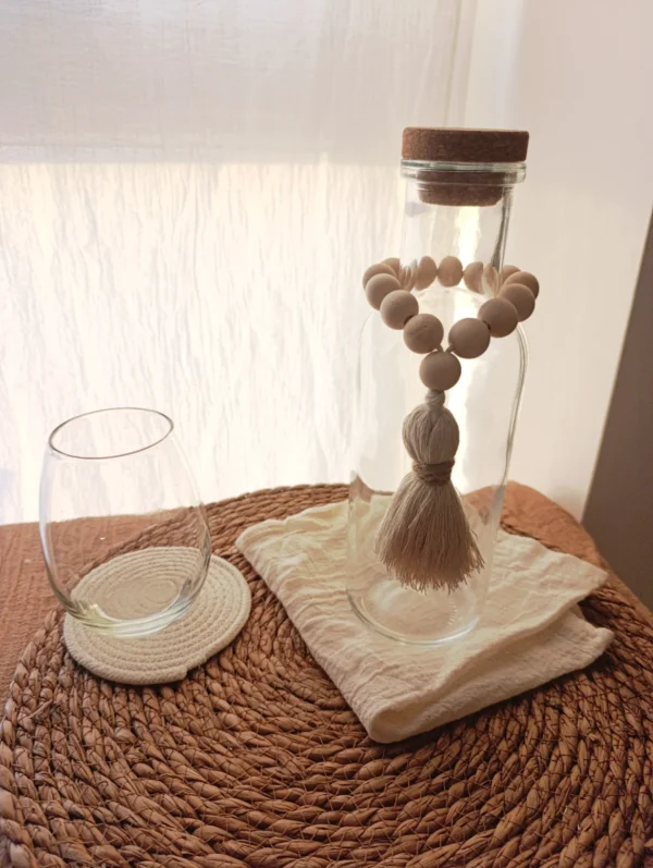 Botella Deco Boho Madera 900 ml
