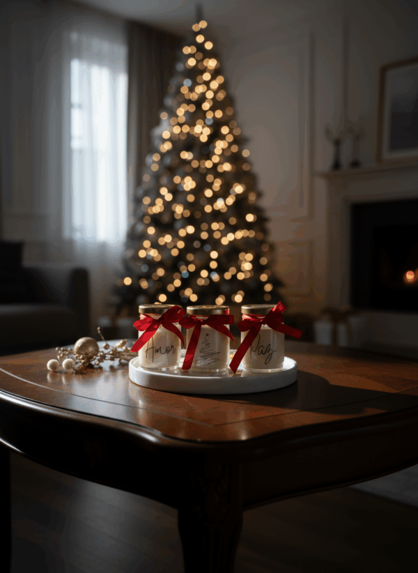 Velas Navideñas de Soja Decorativas x 3