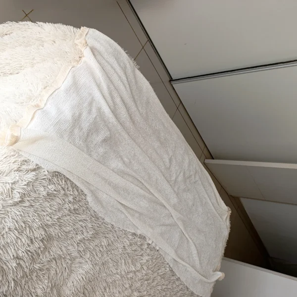 Manta / Pie de cama tejido flecos