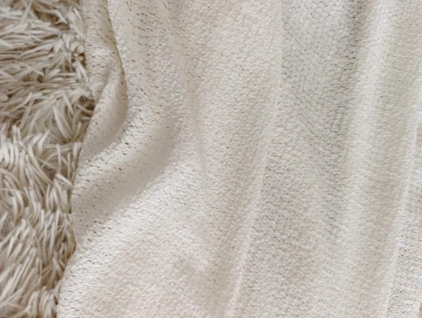 Manta / Pie de cama tejido flecos