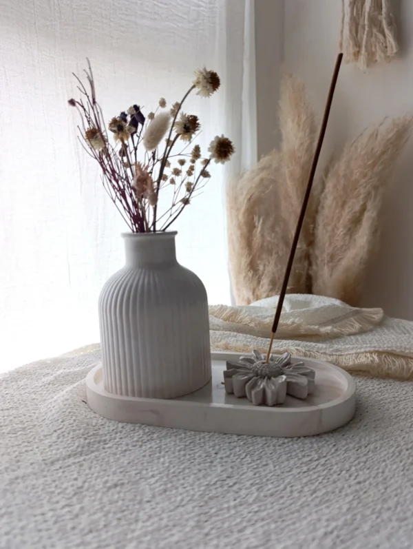 Florero yeso campana marmolada