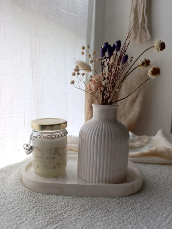 Florero yeso campana marmolada