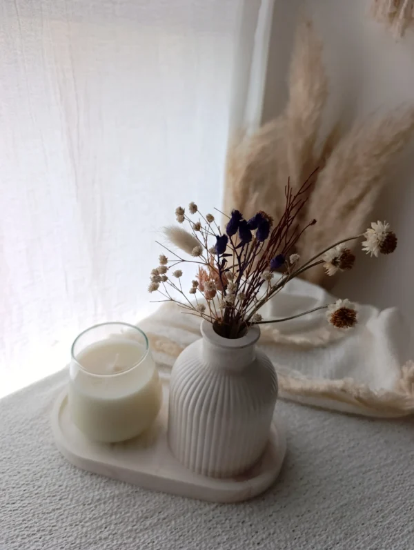 Florero yeso campana marmolada